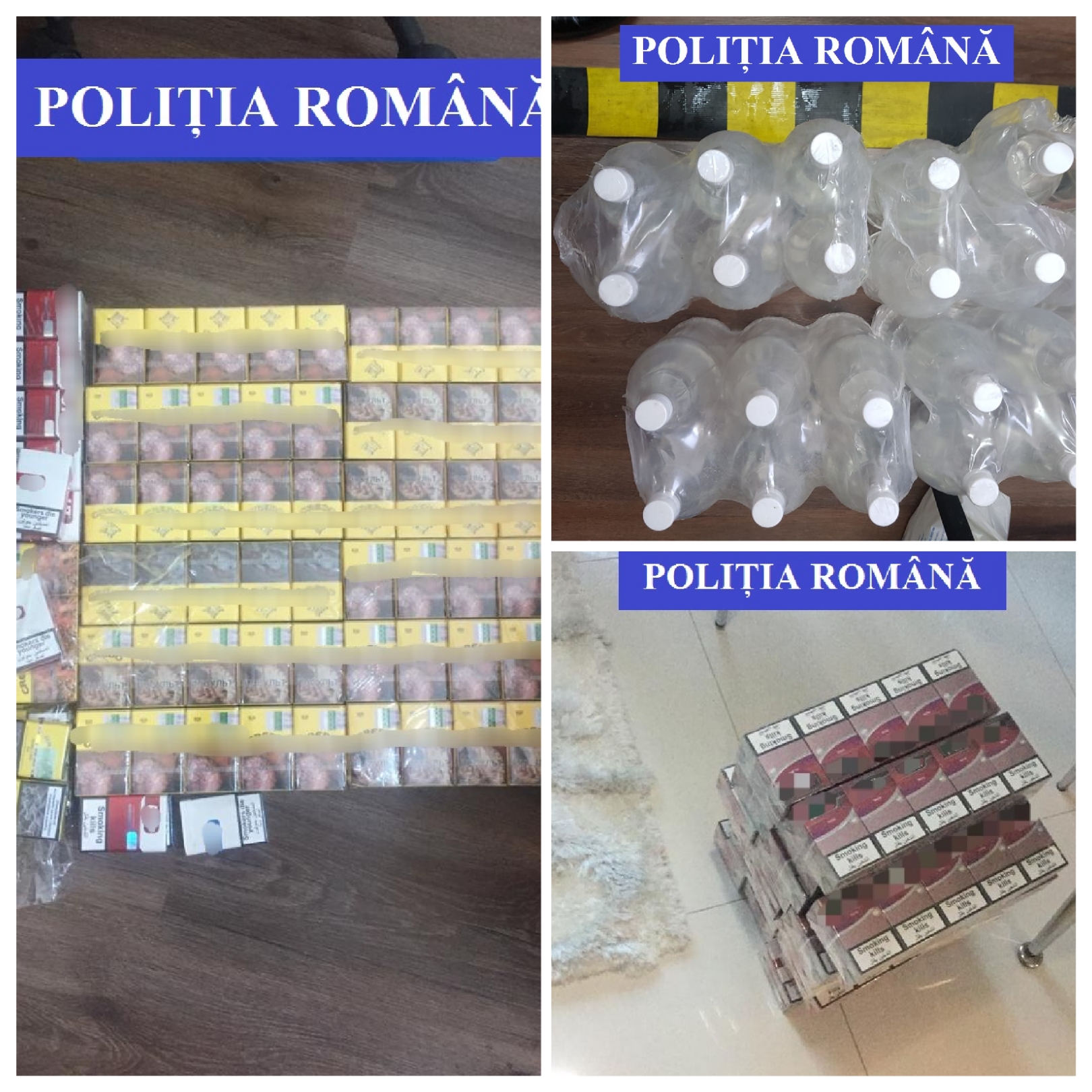 FOTO: Percheziții la locuințele unor persoane bănuite de contrabandă cu alcool și țigări