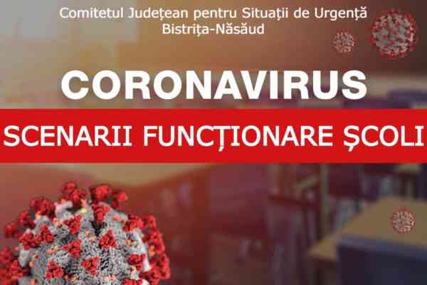 Școlile din Năsăud și alte 6 comune, în scenariul ROȘU, iar din alte 3, în scenariul GALBEN