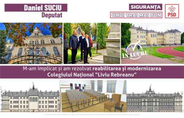 Daniel Suciu: ”Am avut mai puțin de 10 luni la dispoziție să rezolv problema reabilitării Colegiului Național Liviu Rebreanu și am reușit” Daniel Suciu: ”Am avut mai puțin de 10 luni la dispoziție să rezolv problema reabilitării Colegiului Național Liviu Rebreanu și am reușit”