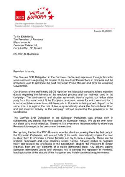 Socialiștii germani îi cer lui Iohannis să respecte rezultatul alegerilor